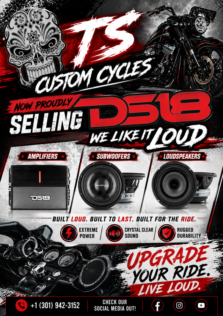 TS Custom Cycles Is Proudly Selling DS18 Motorcycle Audio!