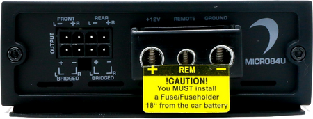 Diamond Audio Micro 4 Channel Class D Amplifier (330w x 2 bridged @ 4 ohm)