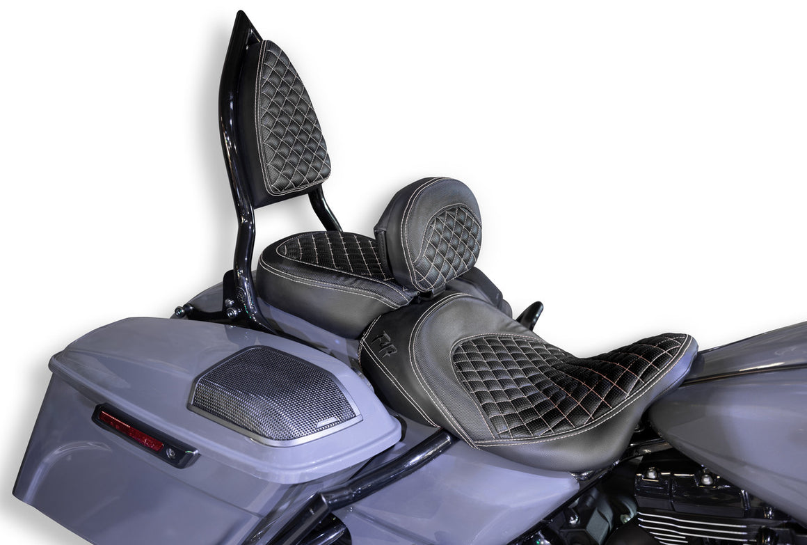 Factory 47 Diablo Backrest Diamond Stitched fits 2009-2024 Baggers