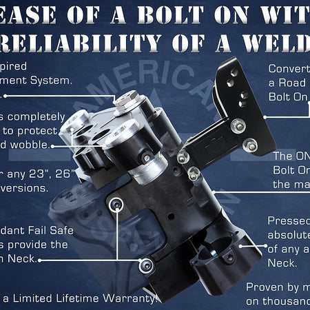 American Suspension 26 Touring Bolt On Big Wheel kit - 38° Rake - 1989-2023 -Also FAT23