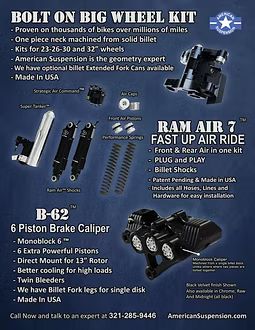 American Suspension REPLACEMENT TREE KIT - 8 OR 12 Deg- 1989-2022