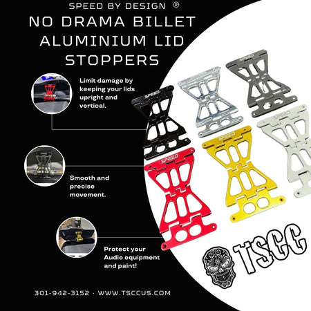 Speed by Design NO DRAMA BILLET ALUMINIUM LID STOPPERS