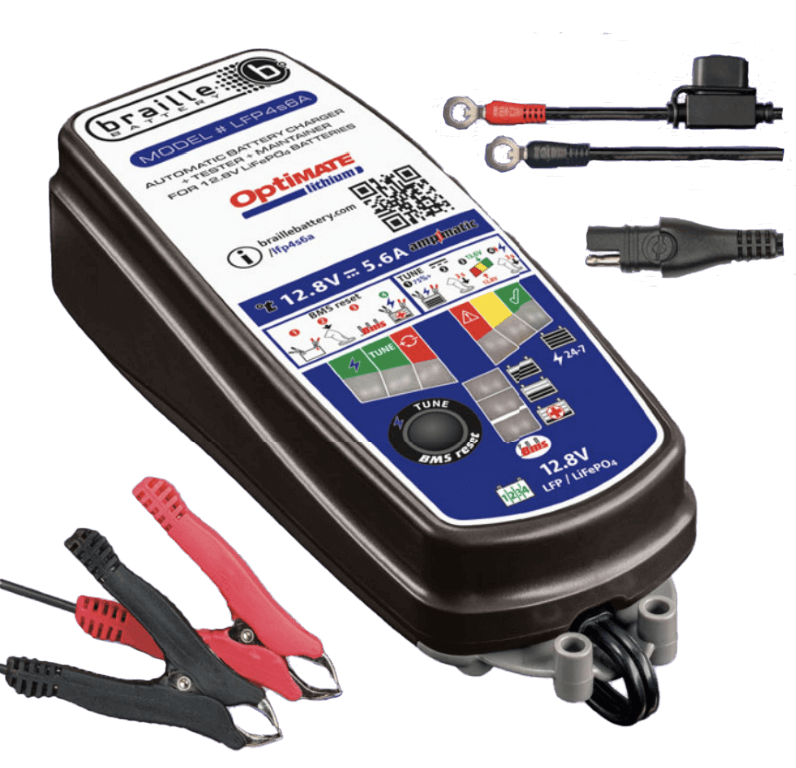 Braille TM-393 12V 6A Lithium Battery Charger and Maintainer