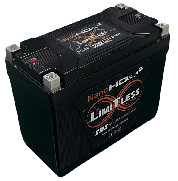 Limitless Lithium Nano -HD SLv2 12AH Motorcycle / Power sports Battery (BCI 20 Case)