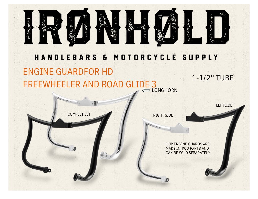 Iron Hold Longhorn Engine Guard for HD Tourin, Freewheeler and RG3