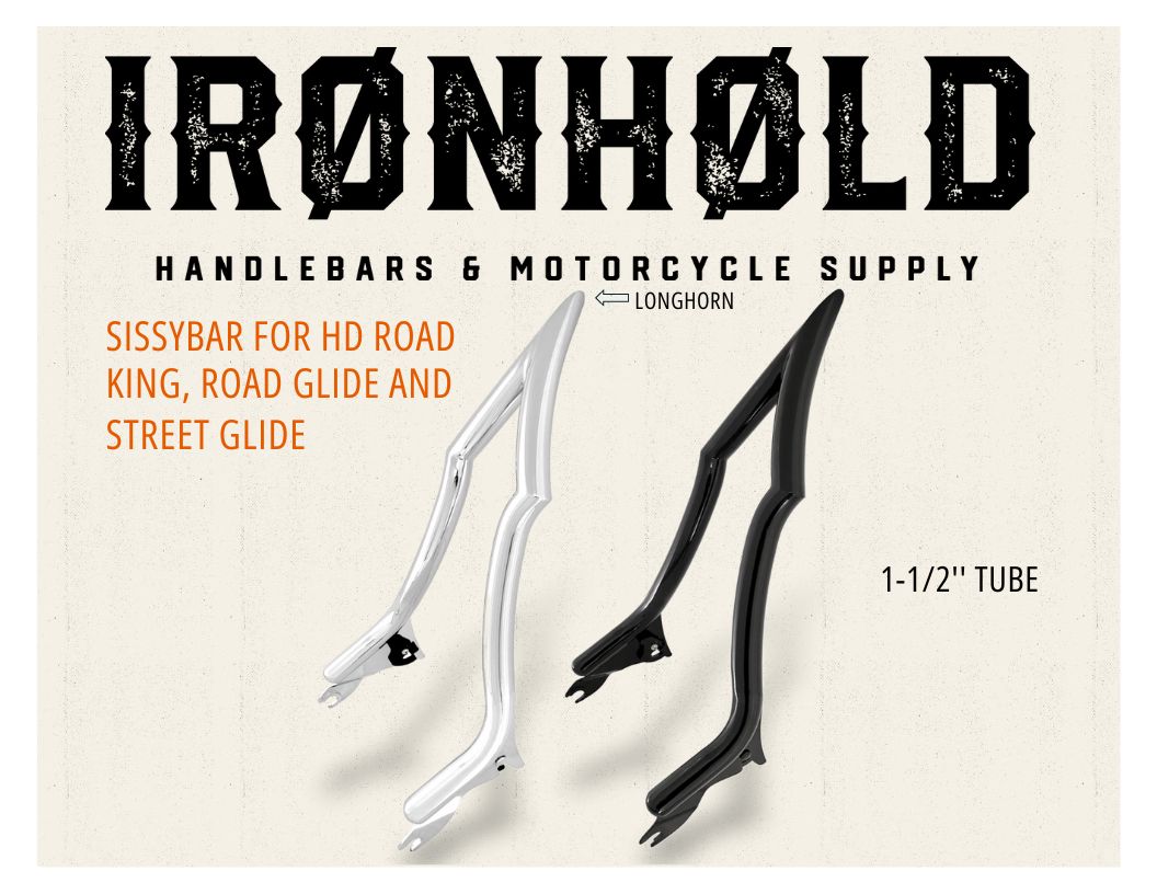 Iron Hold Longhorn Sissybar for HD Touring