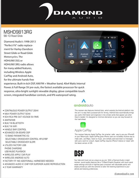 Diamond 98-13 Harley RG-SG Head Unit