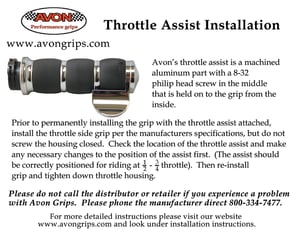 AVON Air Cushion Anodized or Chrome Grips with Throttle Assist